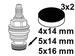 Kirchhoff Ventiltellerdichtungs-Set Gummi 3 Größen Schwarz 3 x 2 Stück< Ersatzteile Küchenarmatur