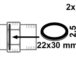 Clearance Kirchhoff Verschraubungsdichtung Gummi für 13 mm (1/2") 22 x 30 x 2,5 mm 2 Stück