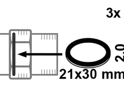 Discount Kirchhoff Verschraubungsdichtung HD Fiber 21 mm x 30 mm x 2 mm Blau 3 Stück