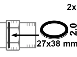 Best Kirchhoff Verschraubungsdichtung Gummi für 20 mm (3/4") 27 x 38 x 2 mm 2 Stück