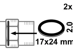 Clearance Kirchhoff Verschraubungsdichtung Gummi für 10 mm (3/8") 17 x 24 x 2 mm 2 Stück