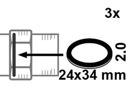 Kirchhoff Verschraubungsdichtung HD Fiber 24 mm x 34 mm x 2 mm Blau 3 Stück< Ersatzteile Küchenarmatur