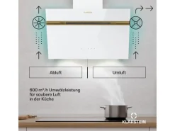 Klarstein Alina Dunstabzugshaube EEK A Touch LED-Beleuchtung Abluft/Umluft 600 m³/h< Inselhauben|Dunstabzugshauben-Filter