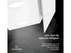 Klarstein Alina Dunstabzugshaube EEK A Touch LED-Beleuchtung Abluft/Umluft 600 m³/h< Inselhauben|Dunstabzugshauben-Filter