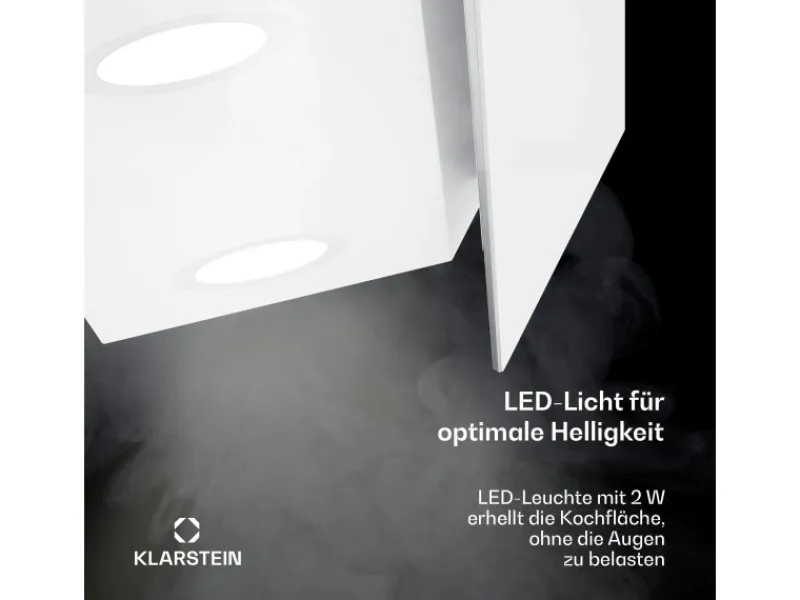 Klarstein Alina Dunstabzugshaube EEK A Touch LED-Beleuchtung Abluft/Umluft 600 m³/h< Inselhauben|Dunstabzugshauben-Filter