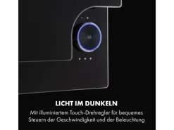 New Klarstein Amelia Dunstabzugshaube 123W 60x47x23,5cm LED-Beleuchtung Touch Glas Schwarz