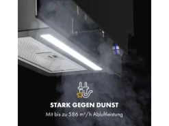 New Klarstein Amelia Dunstabzugshaube 123W 60x47x23,5cm LED-Beleuchtung Touch Glas Schwarz