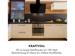 Klarstein Aurica 90 Dunstabzugshaube 90 cm Wandanbau 165 W Schwarz< Herde