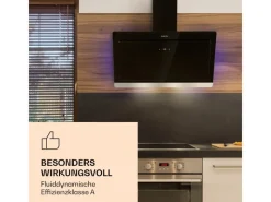 Hot Klarstein Aurora Eco 90 Dunstabzugshaube 550 m³/h 90cm Kopffrei Ambientelicht Schwarz