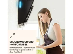 Hot Klarstein Aurora Eco 90 Dunstabzugshaube 550 m³/h 90cm Kopffrei Ambientelicht Schwarz