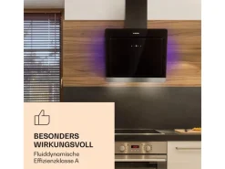 Klarstein Aurora Eco 60 Dunstabzugshaube 550 m³/h 60cm Kopffrei Ambientelicht EEC A++ Schwarz< Dunstabzugshauben-Filter