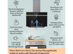 New Klarstein Ava 60 Dunstabzugshaube 60cm Wandhaube WiFi A++ 515m³/h Touch