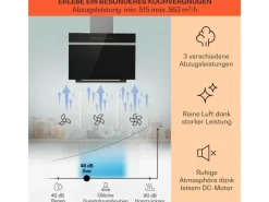 New Klarstein Ava 60 Dunstabzugshaube 60cm Wandhaube WiFi A++ 515m³/h Touch