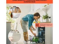 Klarstein Dunstabzugshauben-Filter|Einbauküchen<Clara 60 Dunstabzugshaube Glas 509 m³/h Touch Ambiente-Licht