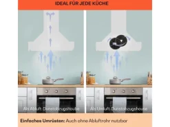 Klarstein Dunstabzugshauben-Filter|Einbauküchen<Clara 60 Dunstabzugshaube Glas 509 m³/h Touch Ambiente-Licht