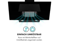 Klarstein Eleonora 90 Dunstabzugshaube 420 m³/h Touch-Panel Ambiente-Licht Schwarz< Dunstabzugshauben-Filter