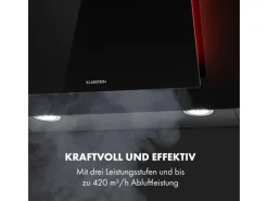 Klarstein Eleonora 90 Dunstabzugshaube 420 m³/h Touch-Panel Ambiente-Licht Schwarz< Dunstabzugshauben-Filter