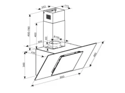 Klarstein Eleonora 90 Dunstabzugshaube 420 m³/h Touch-Panel Ambiente-Licht Schwarz< Dunstabzugshauben-Filter