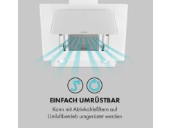 Klarstein Eleonora 60 Dunstabzugshaube 426 m³/h Touch-Panel Ambiente-Licht Weiß< Dunstabzugshauben-Filter