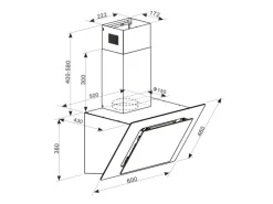 Klarstein Eleonora 60 Dunstabzugshaube 426 m³/h Touch-Panel Ambiente-Licht Weiß< Dunstabzugshauben-Filter
