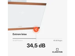 Outlet Klarstein FlashLine 60 Dunstabzugshaube A++ 524 m³/h 3 Stufen Touch Abluft/Umluft 100 W Weiß