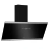 Klarstein FlashLine Dunstabzugshaube 90cm A++ 524m³/h 3 Stufen Touch LED Abluft/Umluft 100W Schwarz
