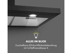 Klarstein Limelight Dunstabzugshaube 90cm Wandhaube 600m³/h Schwarz< Dunstabzugshauben-Filter|Herde