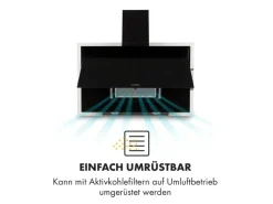 Sale Klarstein Mirage 90 Dunstabzugshaube 550 m³/h Touch-Panel RGB-Ambiente-Licht A++ Schwarz