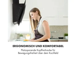Sale Klarstein Mirage 90 Dunstabzugshaube 550 m³/h Touch-Panel RGB-Ambiente-Licht A++ Schwarz