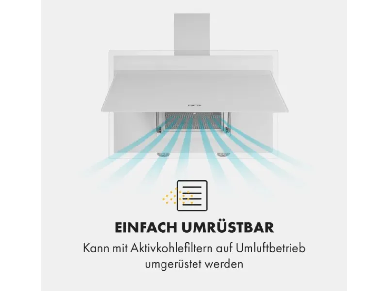 Klarstein Dunstabzugshauben-Filter|Herde<Mirage 90 Dunstabzugshaube 550 m³/h Touch-Panel Ambient EEC A++
