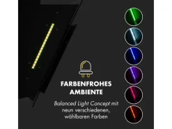 Sale Klarstein Mirage 60 Dunstabzugshaube 550m³/h Touch-Panel RGB-Ambiente-Licht Glas Schwarz