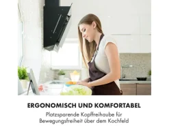 Sale Klarstein Mirage 60 Dunstabzugshaube 550m³/h Touch-Panel RGB-Ambiente-Licht Glas Schwarz