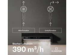 Outlet Klarstein Purista Force Dunstabzugshaube Kompakt 384,8 m³/h EEK C Doppelmotortechnologie
