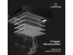 Outlet Klarstein Purista Force Dunstabzugshaube Kompakt 384,8 m³/h EEK C Doppelmotortechnologie