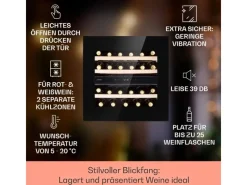 Klarstein Rhone 25 Duo Weinkühlschrank Kompression 2 Zonen 75 L 25 Flaschen< Kühlschränke
