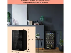 Klarstein Shiraz 24 Uno Weinkühlschrank 63 L 24 Flaschen Touch-Bedienfeld 5-18°C< Kühlschränke