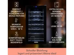 Klarstein Shiraz 28 Uno Weinkühlschrank 74 L 28 Flaschen Touch-Bedienfeld 5-18°C< Kühlschränke