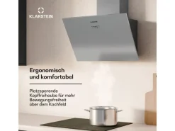 Klarstein Dunstabzugshauben-Filter<Silver Lining 60 Dunstabzugshaube 60cm 600m³/h EEK A Edelstahl Silber