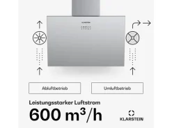 Klarstein Dunstabzugshauben-Filter<Silver Lining 60 Dunstabzugshaube 60cm 600m³/h EEK A Edelstahl Silber