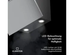 Klarstein Dunstabzugshauben-Filter<Silver Lining 60 Dunstabzugshaube 60cm 600m³/h EEK A Edelstahl Silber