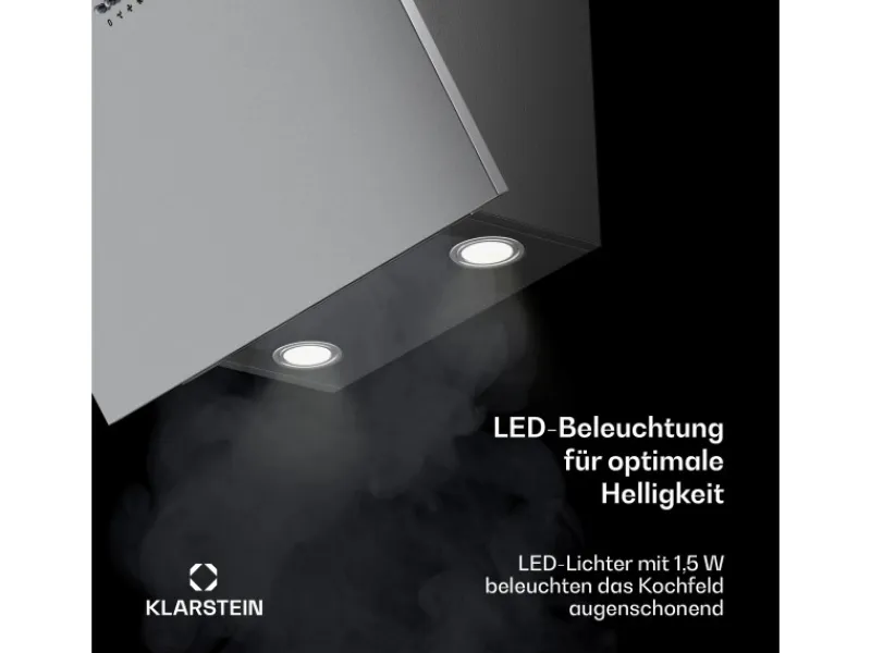Klarstein Dunstabzugshauben-Filter<Silver Lining 60 Dunstabzugshaube 60cm 600m³/h EEK A Edelstahl Silber
