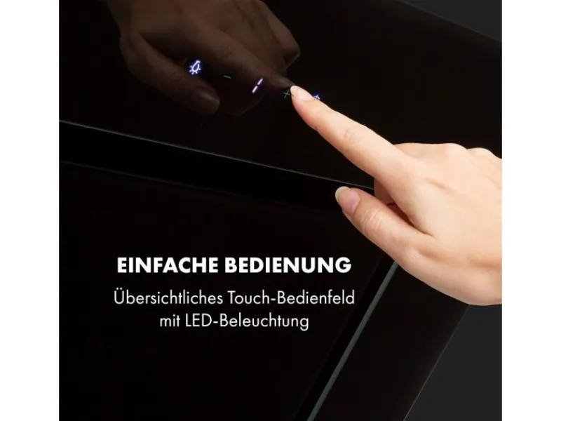Klarstein Dunstabzugshauben-Filter|Herde<Sofia 60 Dunstabzugshaube Kopffrei 300 m³/h Touch-Control Glasfront