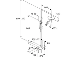 Kludi Einhebelmischer<Einhebelmischer Dual Shower System mit Wanneneinlauf LOGO in Chrom