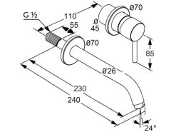 Discount Kludi Unterputz Waschtisch Zweiloch Wand-Einhandmischer BOZZ in Chrom