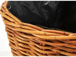 Töpfe<Kobolo Pflanzkorb Übertopf Pflanzkübel  Rattan Lacak Rund mit Folie