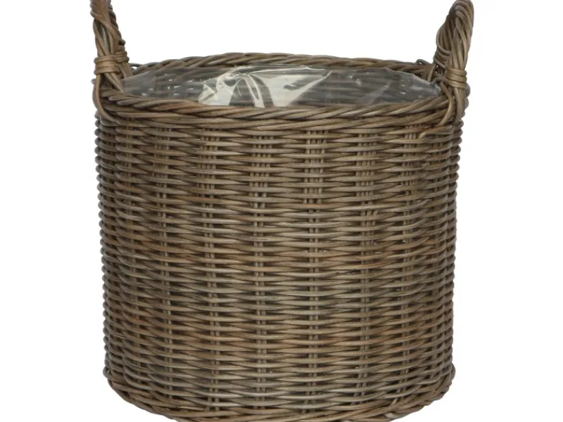 Korb mit Griffen aus Polyrattan 33 cm x 33 cm x 34,5 cm< Töpfe
