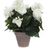 Mica Decorations Kunstblume Begonia Weiß Topf-Ø 11,5 cm H 30 cm, Ø: 25 cm< Töpfe