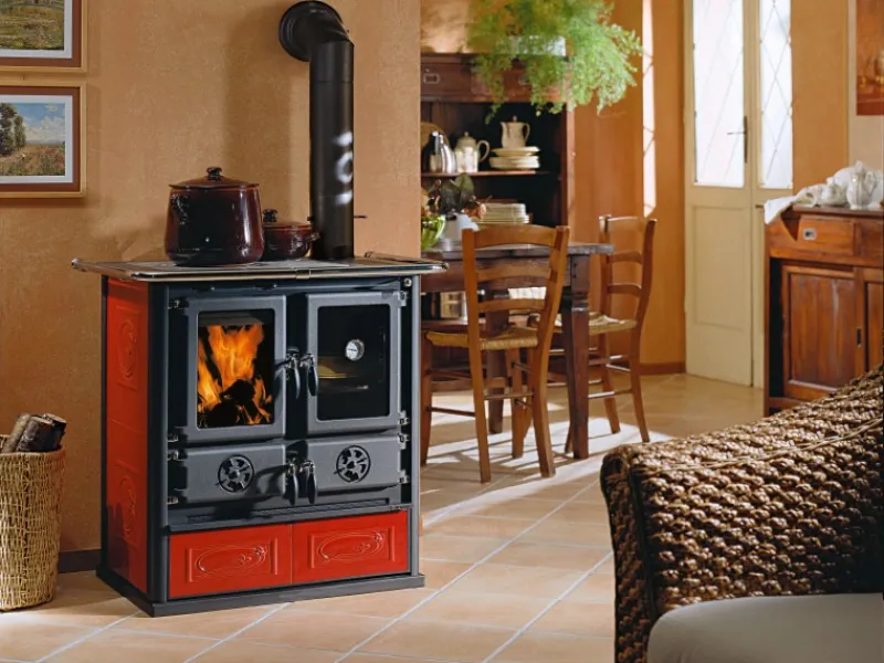 La Nordica Küchenherd Rosetta Kachel Rot 7,2 kW EEK: A+ gratis Anzündpapier< Herde