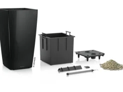 Sale Lechuza ® Pflanzgefäß Cubico Premium 50 cm x 50 cm hochglanz Schwarz