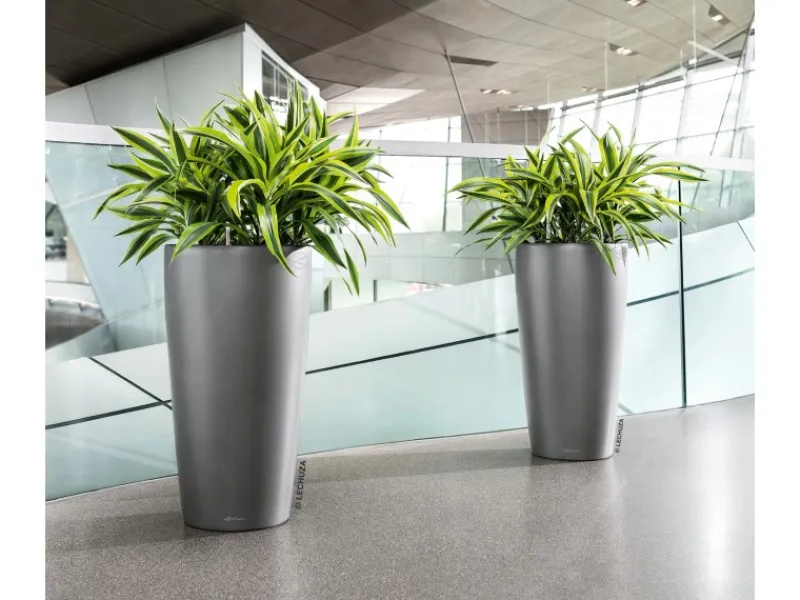 Lechuza ® Pflanzgefäß Rondo Premium Ø 32 cm x 56 cm metallic< Töpfe